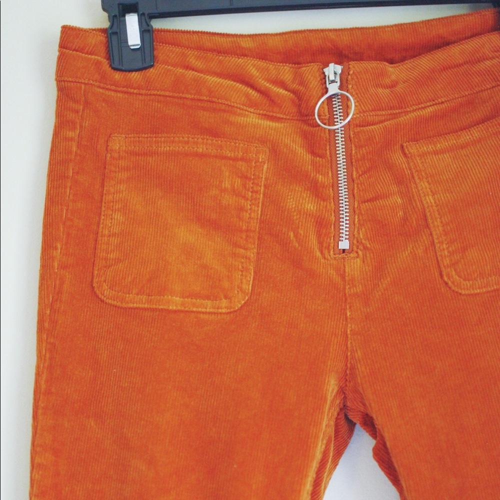 Orange high waisted flare summer pants